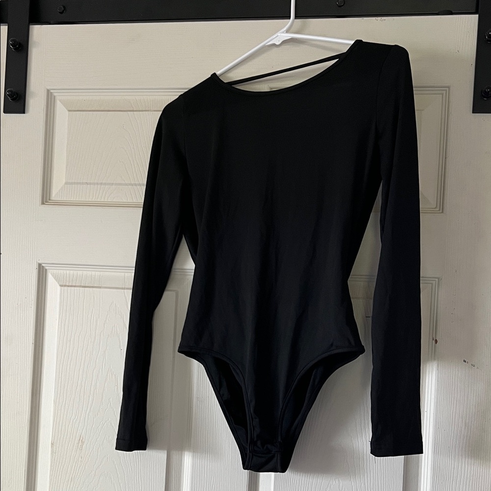 Black open back bodysuit